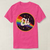 Eli regenboog in ruimte  grunge stijl t-shirt (Design voorkant)