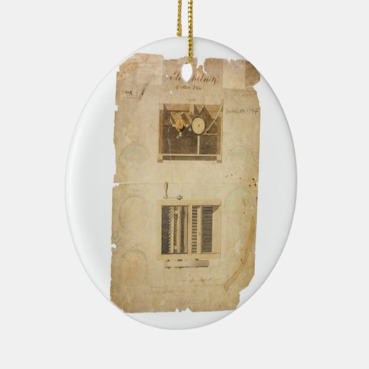 Eli Whitney's patent voor de katoengin in 1794 Keramisch Ornament (Rechts)