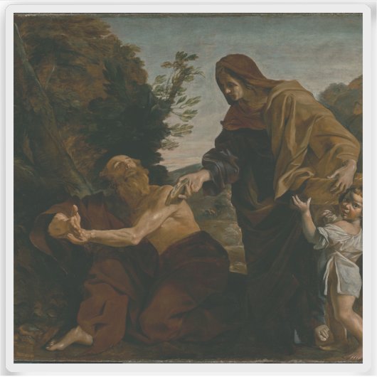 Elia ontvangt brood van de weduwe van Zarfath Sticker (Voorkant)