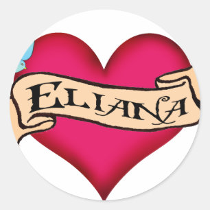 Eliana - Aangepaste hart Tattoo Ronde Sticker