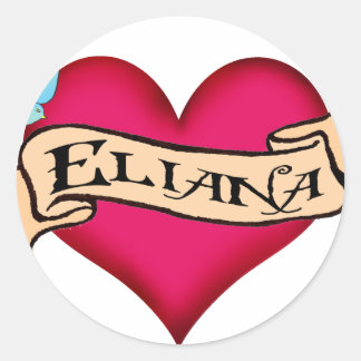 Eliana - Aangepaste hart Tattoo Ronde Sticker