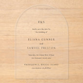 Eliana Monogram Classic Wedding Save the Date Acryl Uitnodigingen (Voorkant)