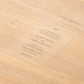 Eliana Monogram Klassieke bruiloft Acryl Uitnodigingen (Laagn)