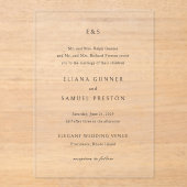 Eliana Monogram Klassieke bruiloft Acryl Uitnodigingen (Voorkant)
