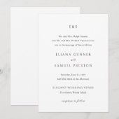 Eliana Monogram Klassieke bruiloft Kaart (Voorkant / Achterkant)