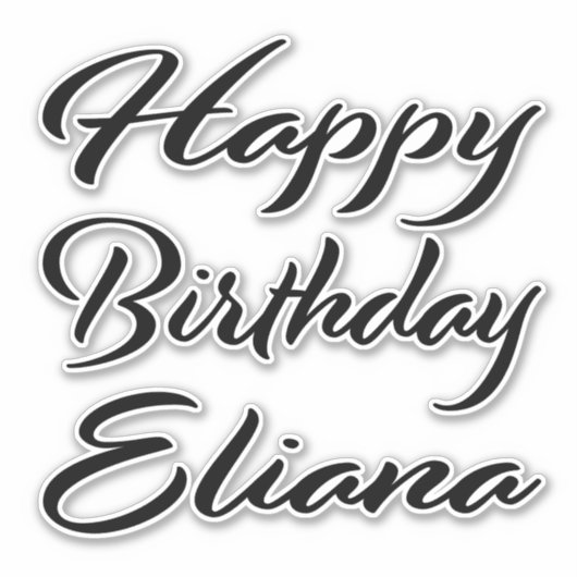 Eliana Name Vorname black Sticker Geburtstag (Voorkant)