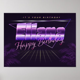 Eliana Name Vorname retro Poster Geburtstag