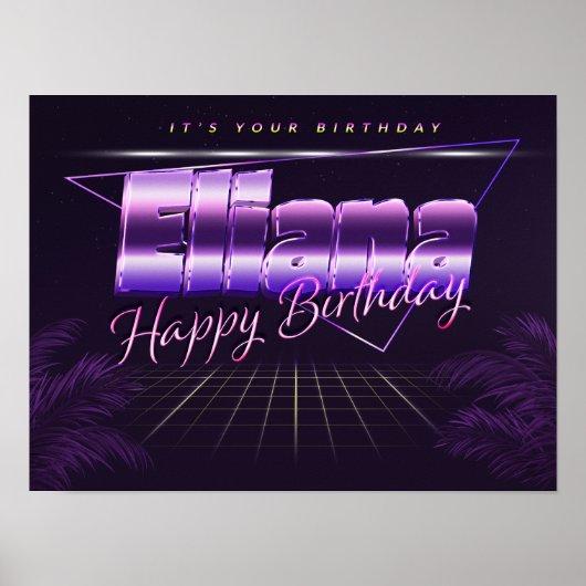 Eliana Name Vorname retro Poster Geburtstag (Voorkant)