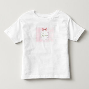 Eliana Roze Strikte Strik en Geruite Print Kinder Shirts