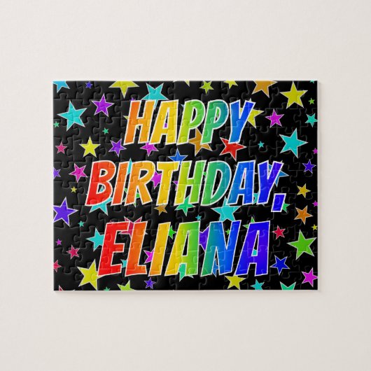 "ELIANA" Voornaam, Fun "HAPPY BIRTHDAY" Legpuzzel (Horizontaal)