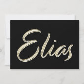 Elias Name white gold Handwriting Karte Kaart (Voorkant)