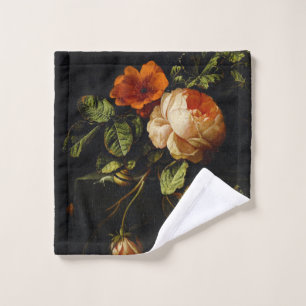 Elias van den Broeck, stil leven met Rozen Bad Handdoek
