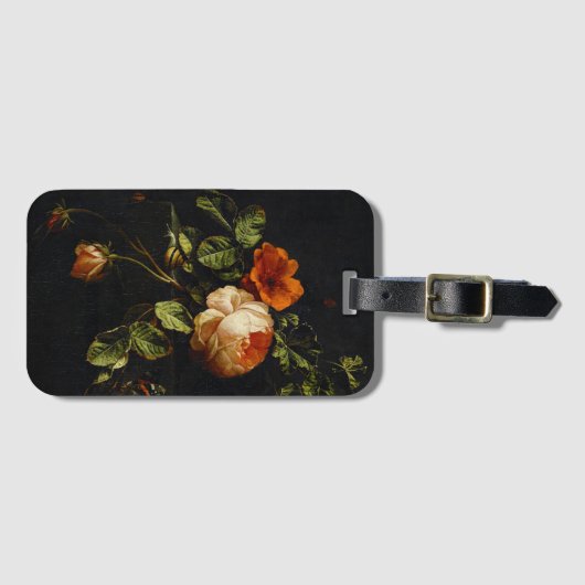 Elias van den Broeck, stil leven met Rozen Bagagelabel (Voorkant (horizontaal))