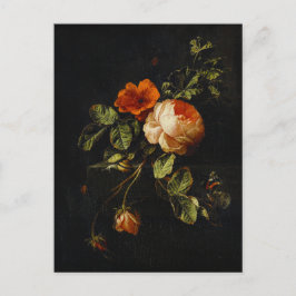 Elias van den Broeck, stil leven met Rozen Briefkaart