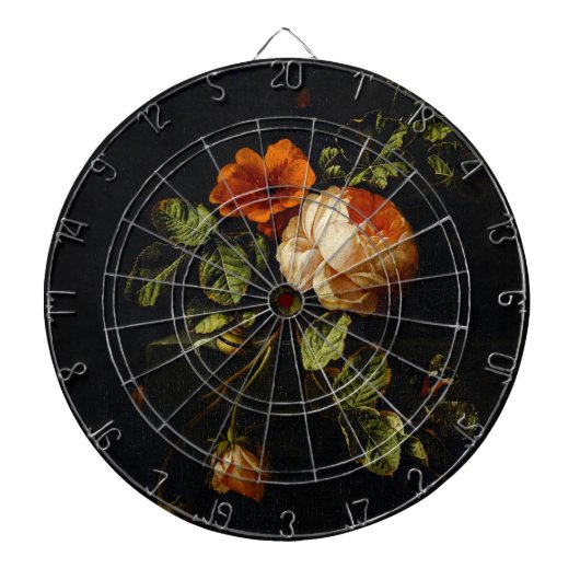 Elias van den Broeck, stil leven met Rozen Dartbord (Voorkant)