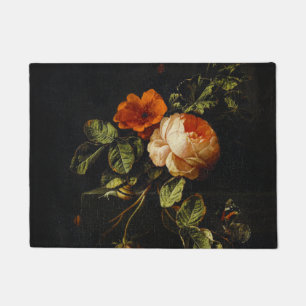 Elias van den Broeck, stil leven met Rozen Dem Deurmat
