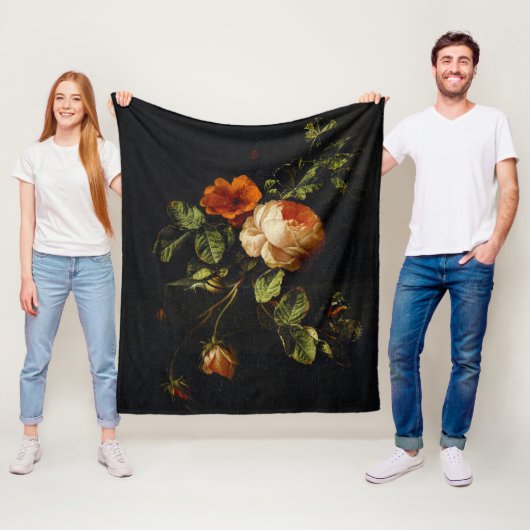 Elias van den Broeck, stil leven met Rozen Fleece Deken (In situ)