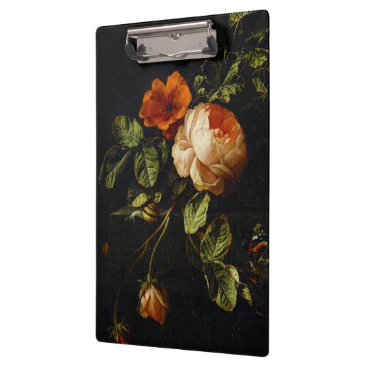 Elias van den Broeck, stil leven met Rozen Klembord (Links)