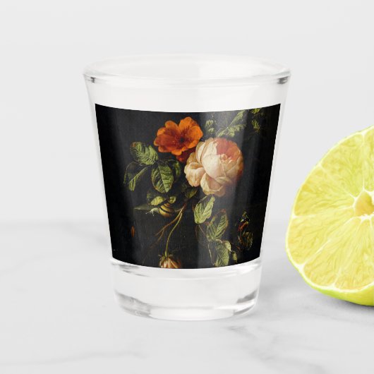 Elias van den Broeck, stil leven met Rozen Shot Glas (Voorkant)