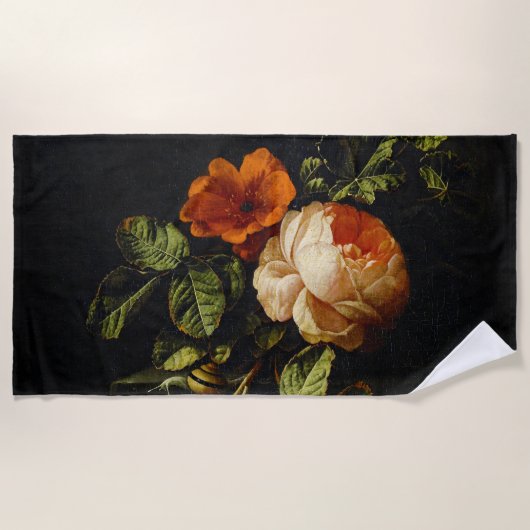 Elias van den Broeck, stil leven met Rozen Strandlaken (Voorkant)