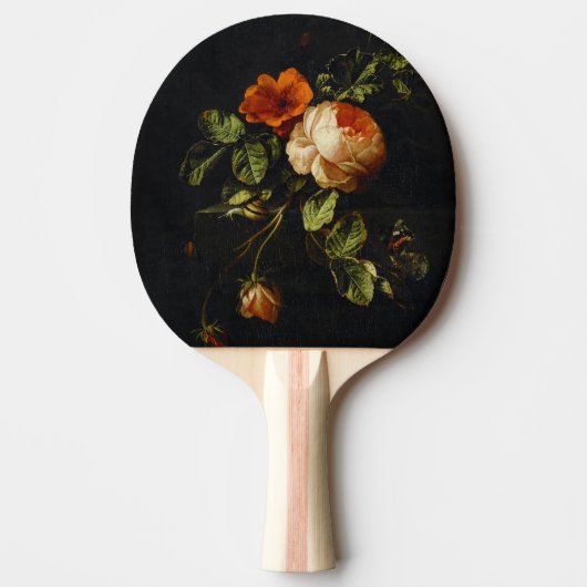 Elias van den Broeck, stil leven met Rozen Tafeltennisbatje (Voorkant)