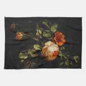 Elias van den Broeck, stil leven met Rozen  Theedoek (Horizontaal)