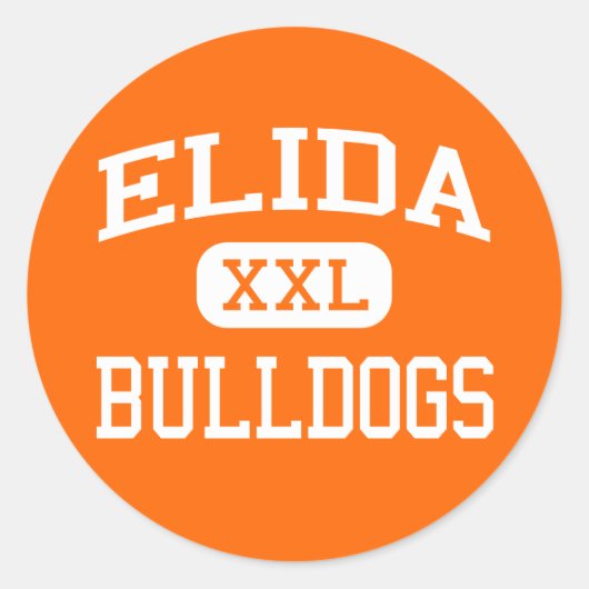 Elida - Bulldogs - Elida High School - Elida Ohio Ronde Sticker (Voorkant)