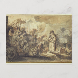 Eliezer en Rebecca bij The Well Briefkaart