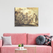 Eliezer en Rebecca bij The Well Canvas Afdruk (Insitu (Woonkamer))