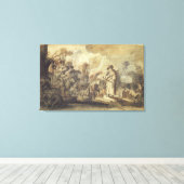 Eliezer en Rebecca bij The Well Canvas Afdruk (Insitu (Houten vloer))