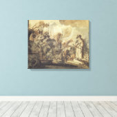 Eliezer en Rebecca bij The Well Canvas Afdruk (Insitu (Houten vloer))