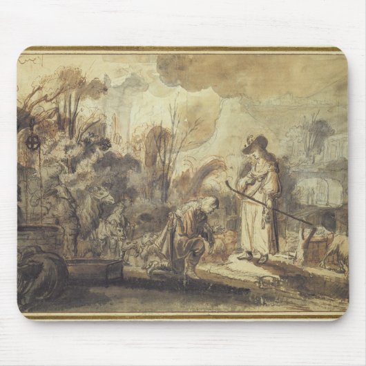 Eliezer en Rebecca bij The Well Muismat (Voorkant)