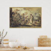 Eliezer en Rebecca bij The Well Poster (Keuken)