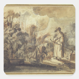 Eliezer en Rebecca bij The Well Vierkante Sticker