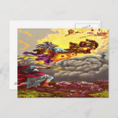 Elijah Ascends tot briefkaart in de hemel (Voorkant / Achterkant)