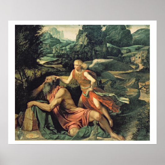 Elijah Bezocht door een Angel, c.1534 Poster (Voorkant)