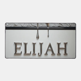 Elijah Chrome Naamplaat Met Vloeibare Metaal Drupp Bureaumat