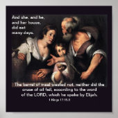 Elijah en de weduwe van Zarephath - Poster (Voorkant)