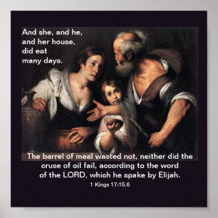 Elijah en de weduwe van Zarephath - Poster
