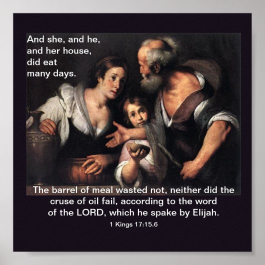Elijah en de weduwe van Zarephath - Poster (Voorkant)