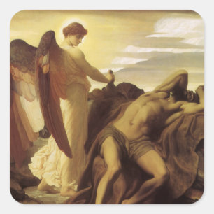 Elijah in de wildernis door Lord Frederic Leighton Vierkante Sticker
