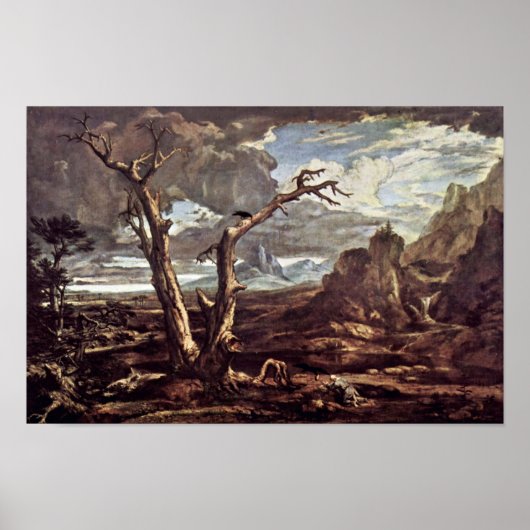 Elijah in de woestijn door Washington Allston Poster (Voorkant)