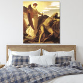 Elijah in Wilderness door Lord Frederic Leighton Canvas Afdruk (Insitu (Slaapkamer))
