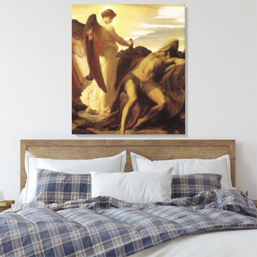 Elijah in Wilderness door Lord Frederic Leighton Canvas Afdruk (Insitu (Slaapkamer))