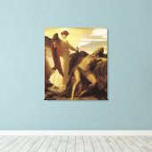 Elijah in Wilderness door Lord Frederic Leighton Canvas Afdruk (Insitu (Houten vloer))