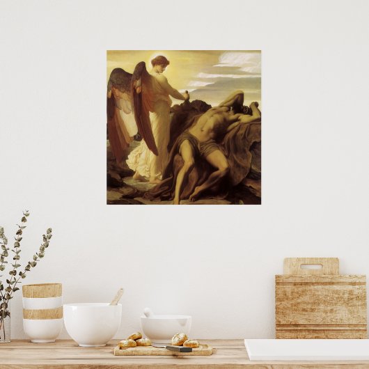 Elijah in Wilderness door Lord Frederic Leighton Poster (Keuken)