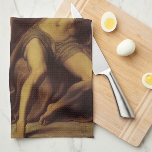 Elijah in Wilderness door Lord Frederic Leighton Theedoek (Quarter Fold)