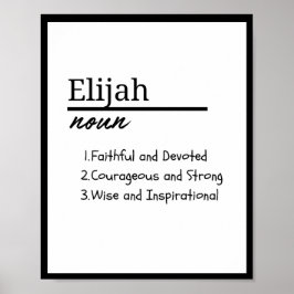 Elijah, jongen gepersonaliseerde naam definitie poster