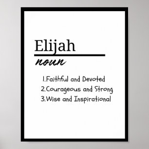 Elijah, jongen gepersonaliseerde naam definitie poster