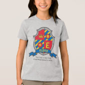 Elijah letter E naam betekent jongens kuifschild Tri-Blend Shirt (Voorkant)